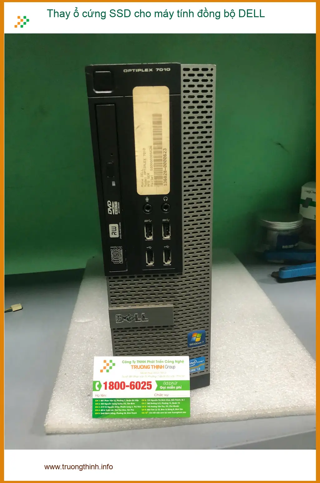 Chú Văn chủ tiệm vật tư ở Bình Tân review dịch vụ thay SSD cho máy tính đồng bộ DELL ảnh thực tế 1