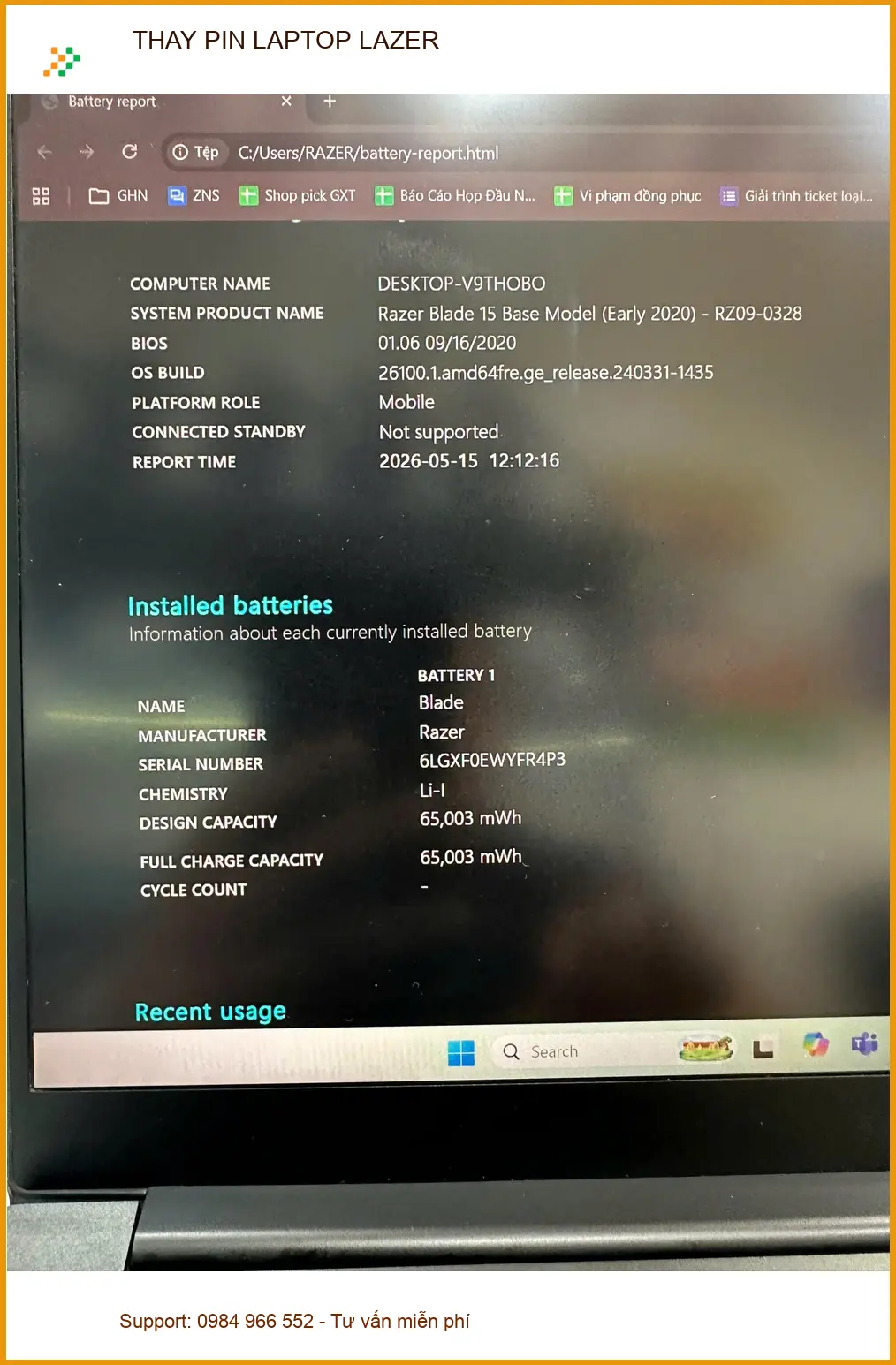 Anh Trực chủ quán cà phê - Địa điểm Thay PIN LAPTOP LAZER Quận Gò Vấp lấy ngay ảnh thực tế 1