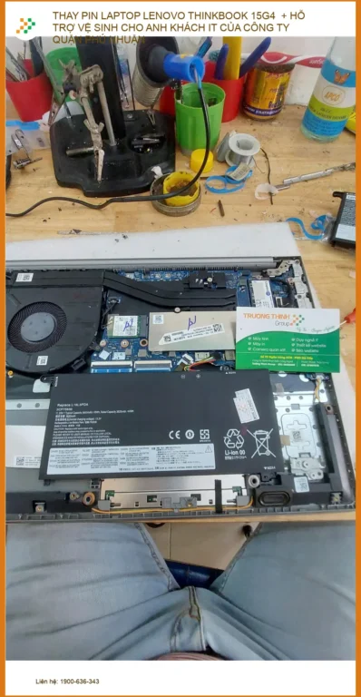 Anh Khải quản lý dự án Q.Phú Nhuận thay pin Lenovo ThinkBook 15G4