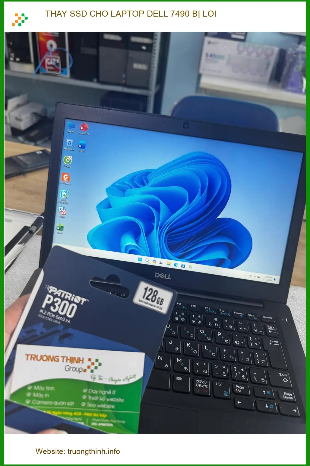 Anh Đức nhân viên văn phòng: Thay SSD Laptop Dell 7490 bị lỗi Quận 10 lấy liền ảnh thực tế 2