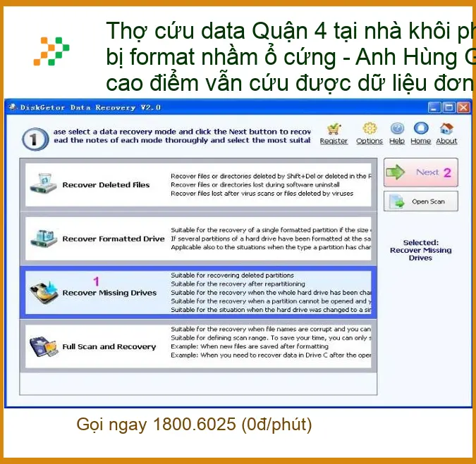 Khôi Phục Dữ Liệu Thợ cứu data Quận 4 tại nhà - Gọi ngay 0938169138