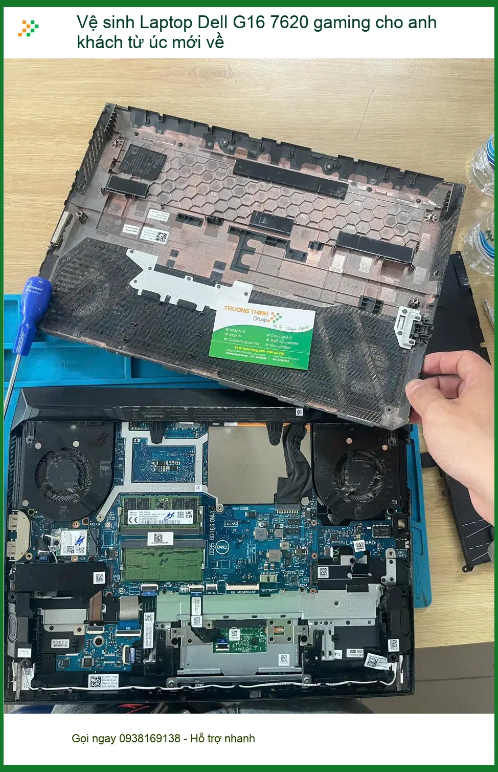 Anh Tùng vừa công tác về Quận Phú Nhuận vệ sinh Laptop Dell G16 7620 gaming ảnh thực tế 1