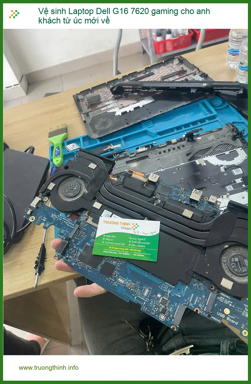 Anh Tùng vừa công tác về Quận Phú Nhuận vệ sinh Laptop Dell G16 7620 gaming ảnh thực tế 2