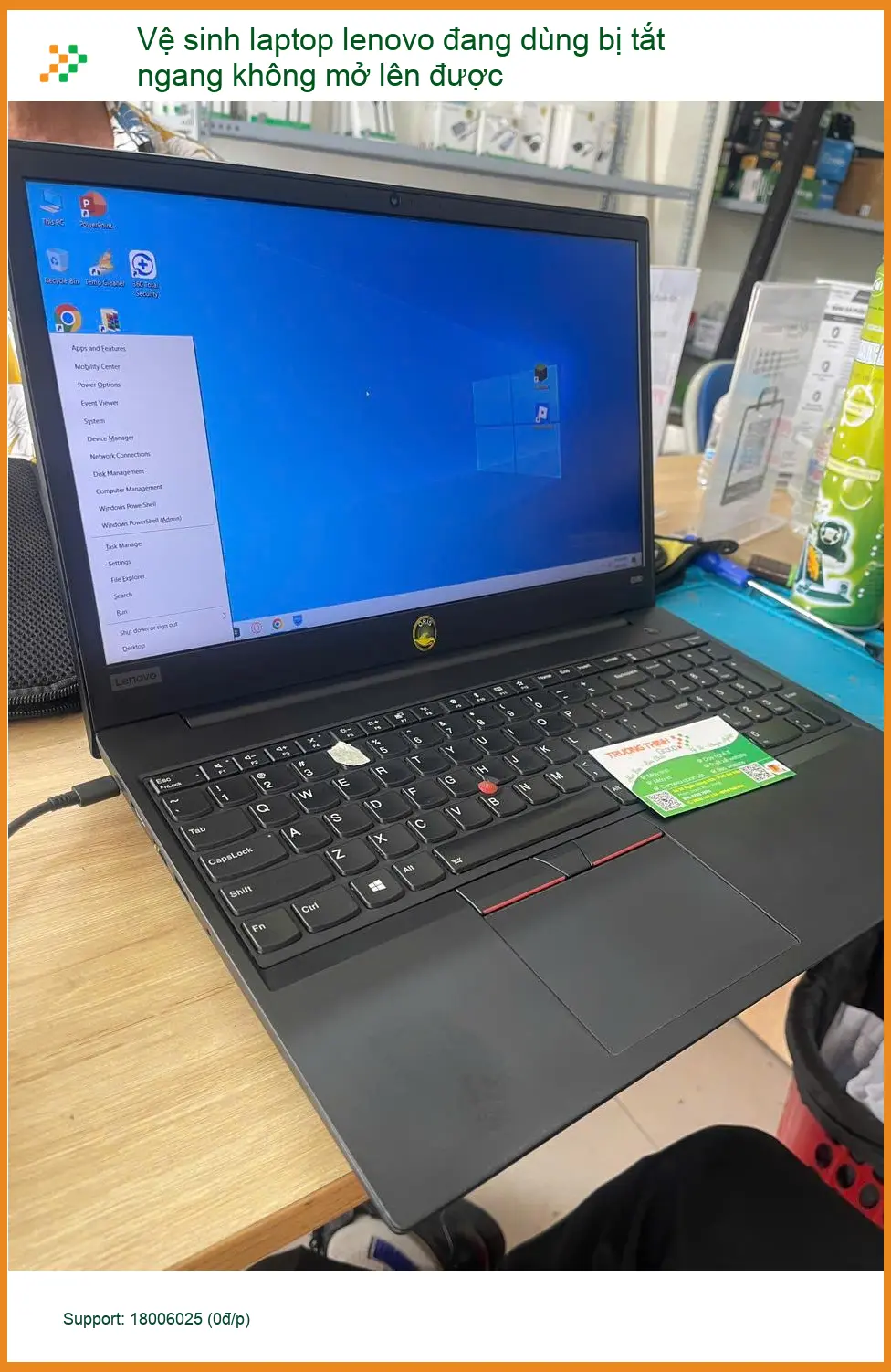 Chị Oanh thở phào với vệ sinh laptop Lenovo tắt ngang Quận Phú Nhuận