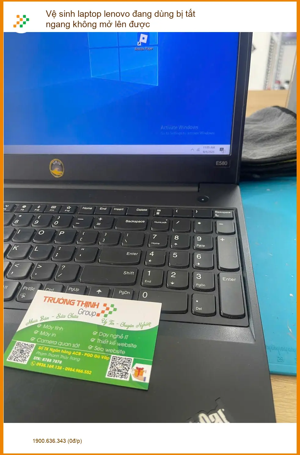 Chị Oanh thở phào với vệ sinh laptop Lenovo tắt ngang Quận Phú Nhuận ảnh thực tế 1