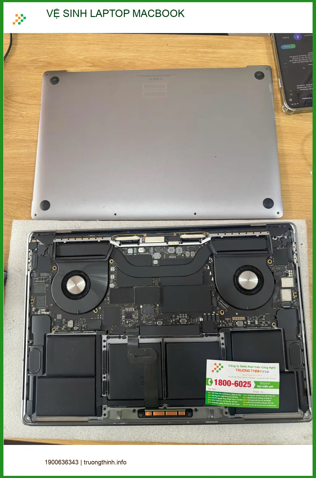 Anh Phúc kiến trúc sư tìm dịch vụ vệ sinh laptop Macbook Quận Tân Bình ảnh thực tế 1