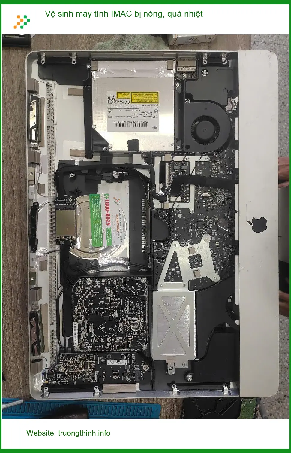 Chị Phương tìm thợ vệ sinh máy tính IMAC bị nóng tại Quận 7 uy tín ảnh thực tế 2