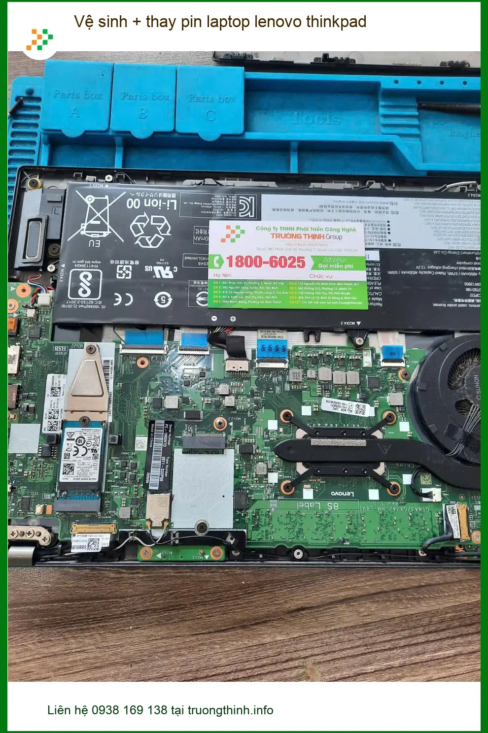 Anh Cường review vệ sinh thay pin laptop Lenovo ThinkPad Q.Tân Phú ảnh thực tế 2