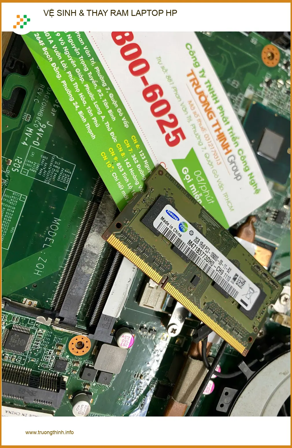 Dịch vụ vệ sinh & thay ram laptop HP Quận 12 lấy ngay - Chị Minh giáo viên Quận 12. ảnh thực tế 1