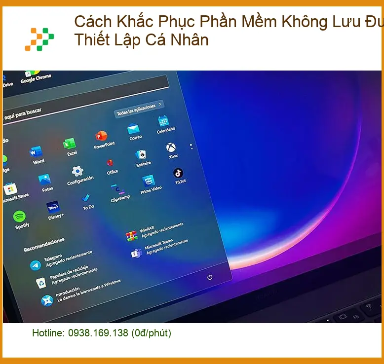 Phần mềm không lưu thiết lập cá nhân - Khắc phục nhanh tại TPHCM