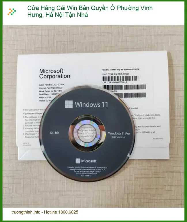Windows Cửa Hàng Cài Win Bản Quyền Phường Vĩnh Hưng - Thợ Tận Nhà Nhanh