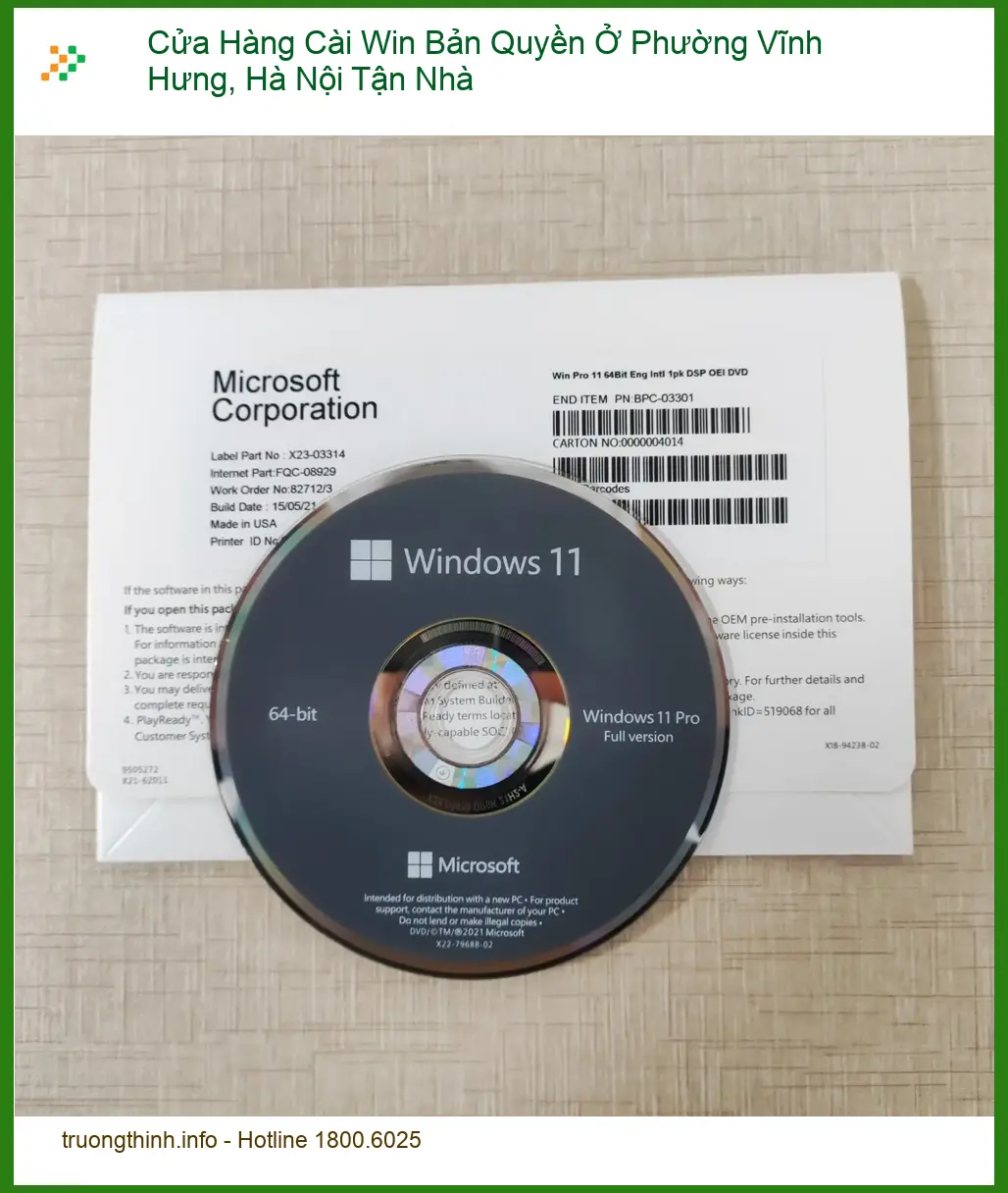 Windows Cửa Hàng Cài Win Bản Quyền Phường Vĩnh Hưng - Thợ Tận Nhà Nhanh