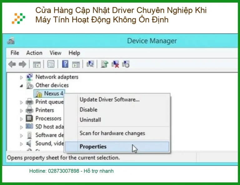 Cài Đặt Máy Tính Cập Nhật Driver chuyên nghiệp khi lỗi - Cửa hàng uy tín