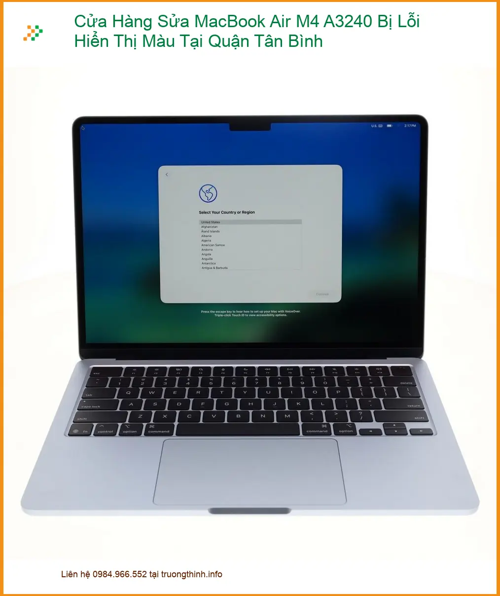 Sửa Macbook Air M4 A3240 lỗi hiển thị màu Tân Bình - Sửa nhanh