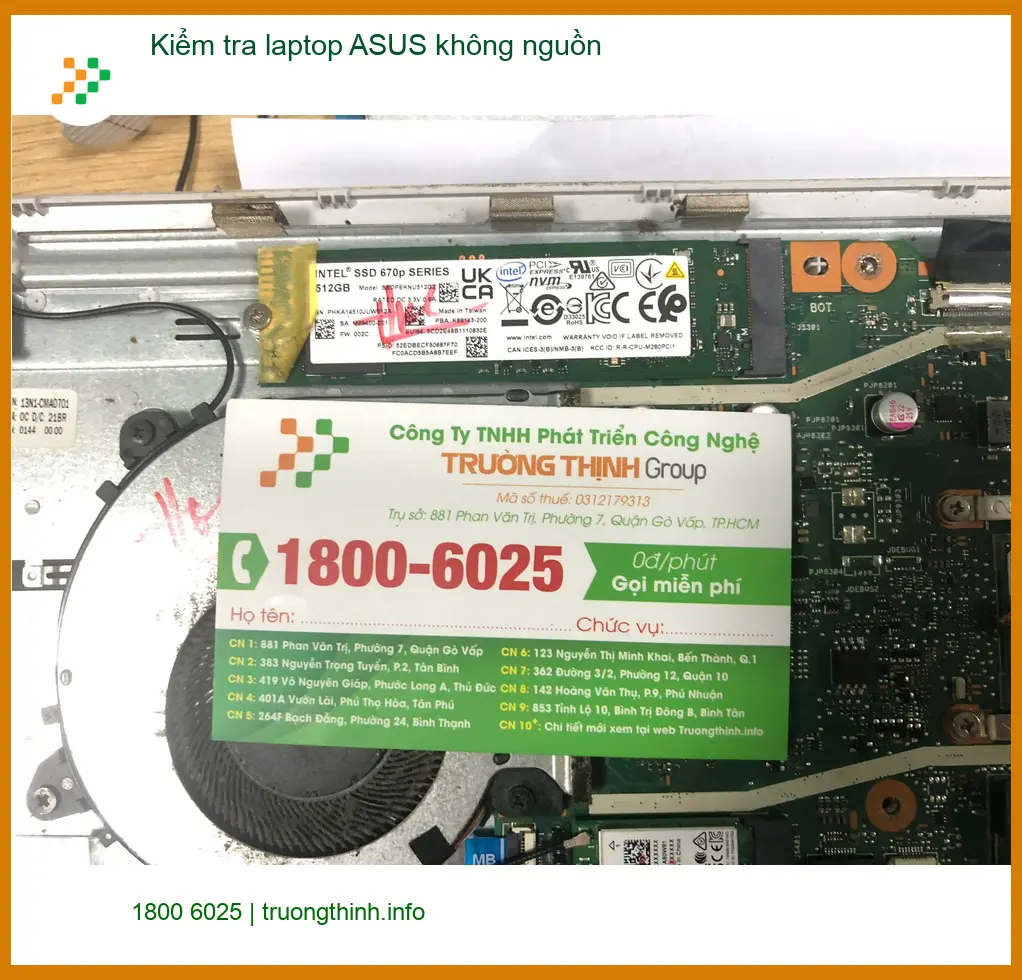 Anh Phước bất ngờ khi laptop ASUS không nguồn - Địa điểm sửa uy tín Quận Bình Tân ảnh thực tế 1