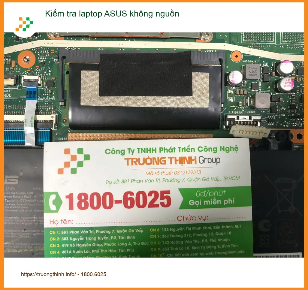Anh Phước bất ngờ khi laptop ASUS không nguồn - Địa điểm sửa uy tín Quận Bình Tân ảnh thực tế 2