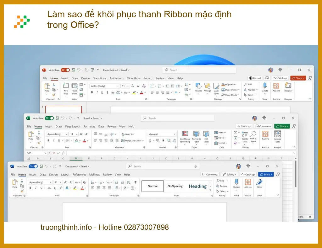 Văn phòng: Khôi phục Ribbon mặc định Office? - Trung tâm hỗ trợ