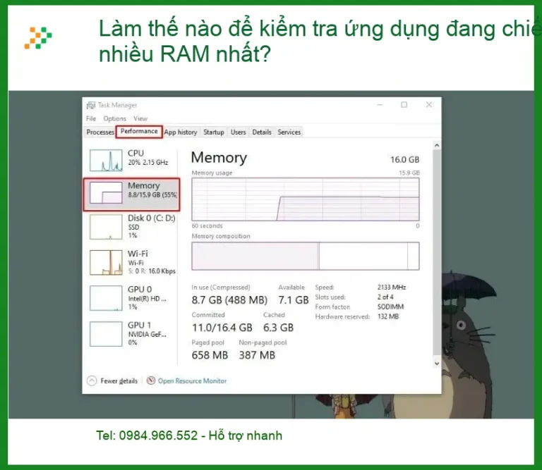 PC Làm thế nào để kiểm tra ứng dụng chiếm RAM nhiều nhất? - Cách tự xử lý tại nhà