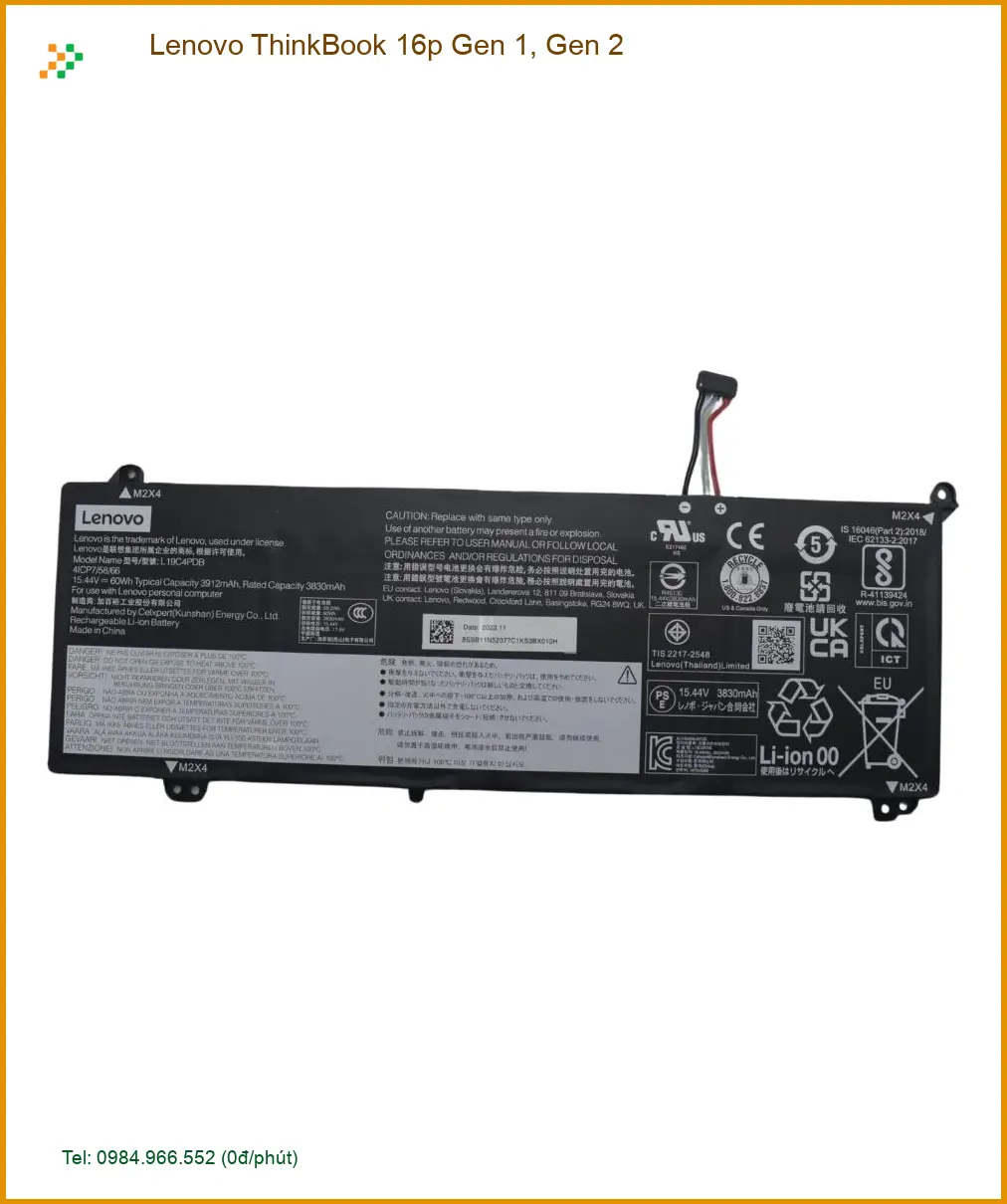 Pin Laptop LENOVO Lenovo ThinkBook 16p Gen 1, 2 - Thay Lấy Liền TPHCM