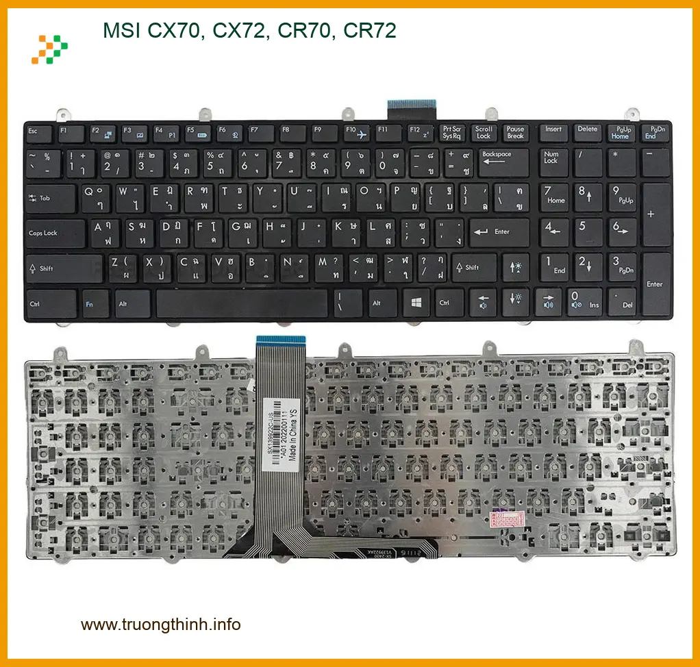 Bàn phím Laptop MSI CX70 CR70 - Thay Nhanh Tại TPHCM