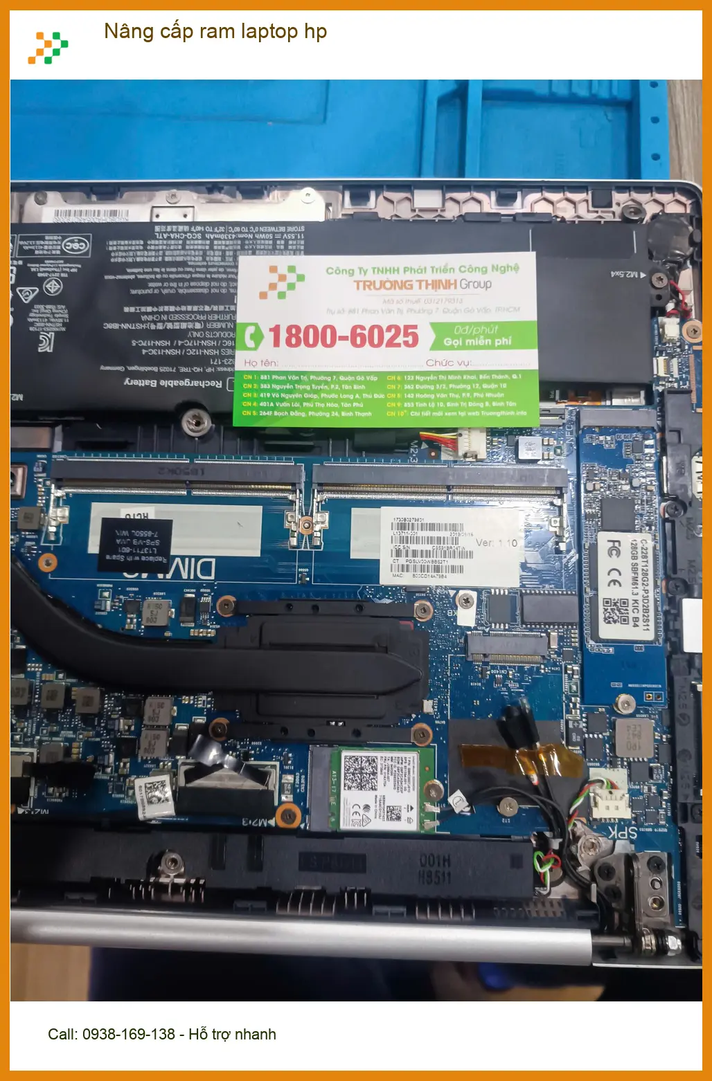 Anh Vĩ kỹ sư CNTT tìm dịch vụ nâng cấp ram laptop HP Quận Tân Phú uy tín ảnh thực tế 2