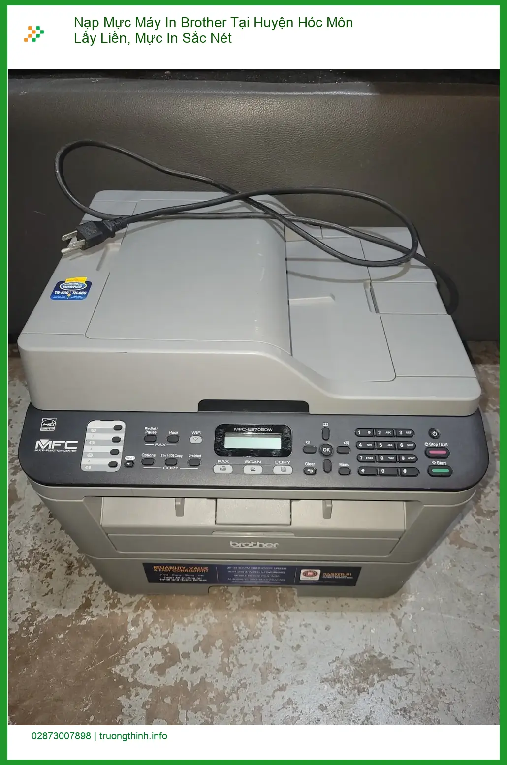 Sửa Chữa Nạp Mực Máy In Brother Hóc Môn Lấy Liền - Gọi ngay xử lý gấp
