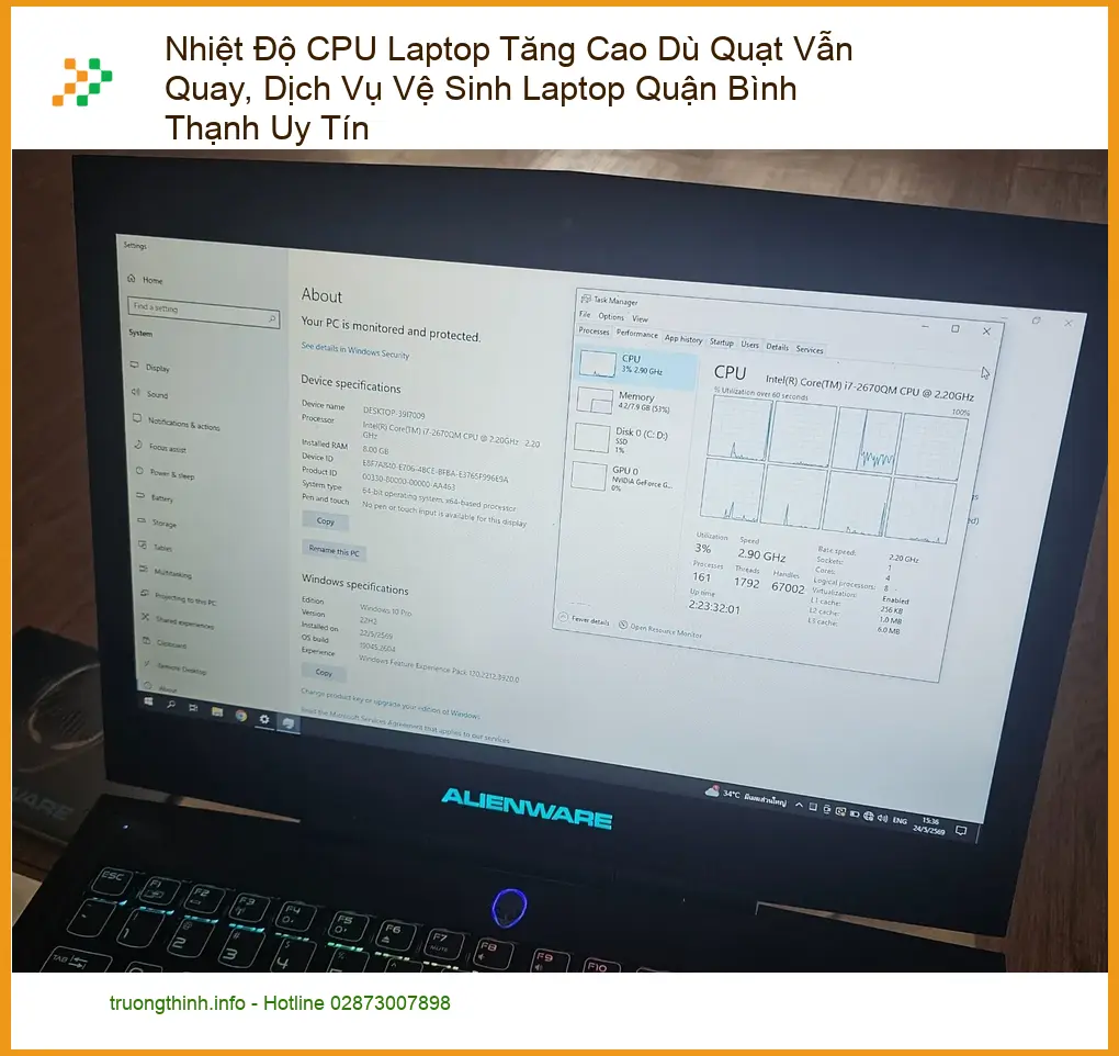 Vệ Sinh Laptop Nhiệt Độ CPU Tăng Cao Dù Quạt Vẫn Quay - Trung tâm Bình Thạnh