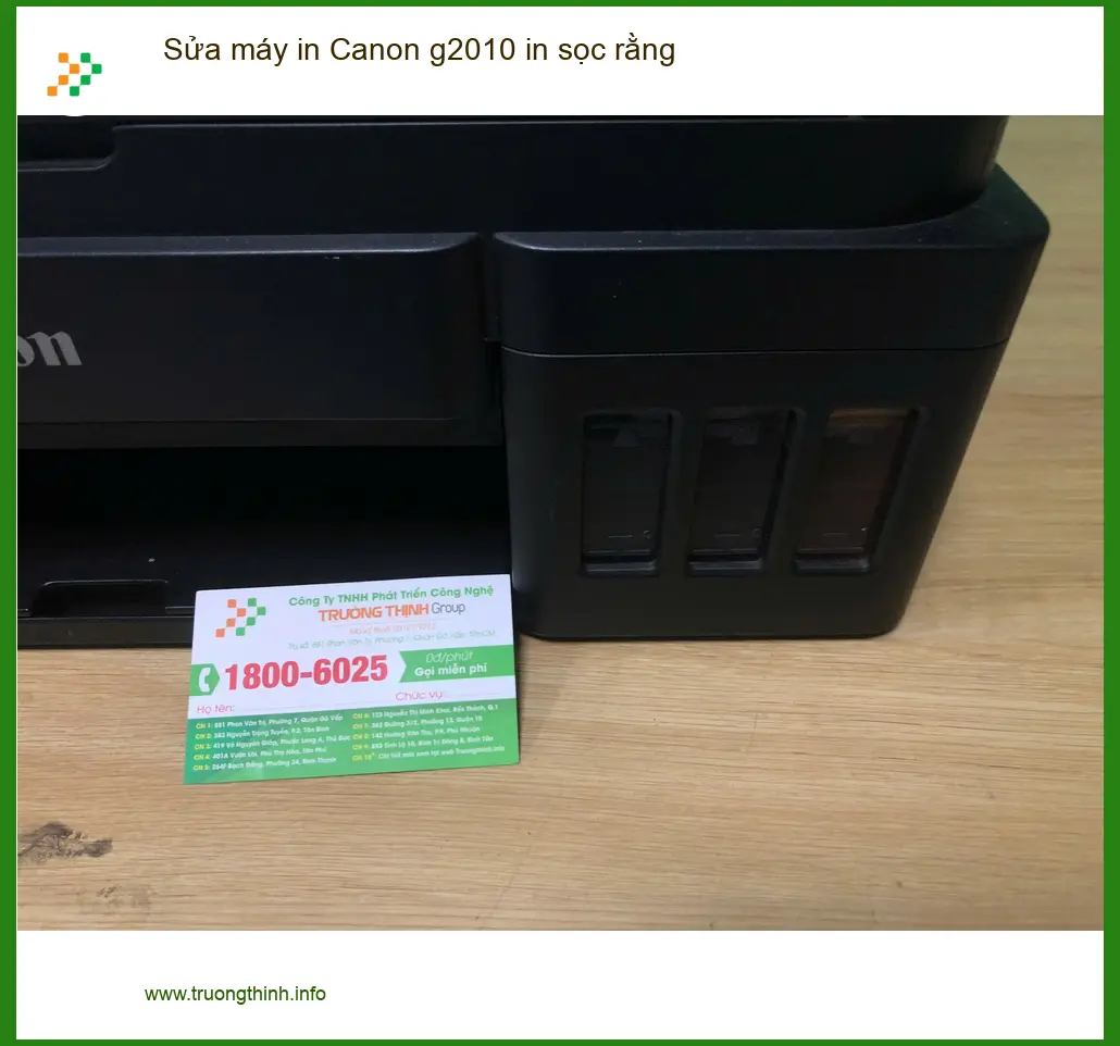 Chị Thanh cần Sửa máy in Canon g2010 in sọc tại Quận Bình Tân gấp
