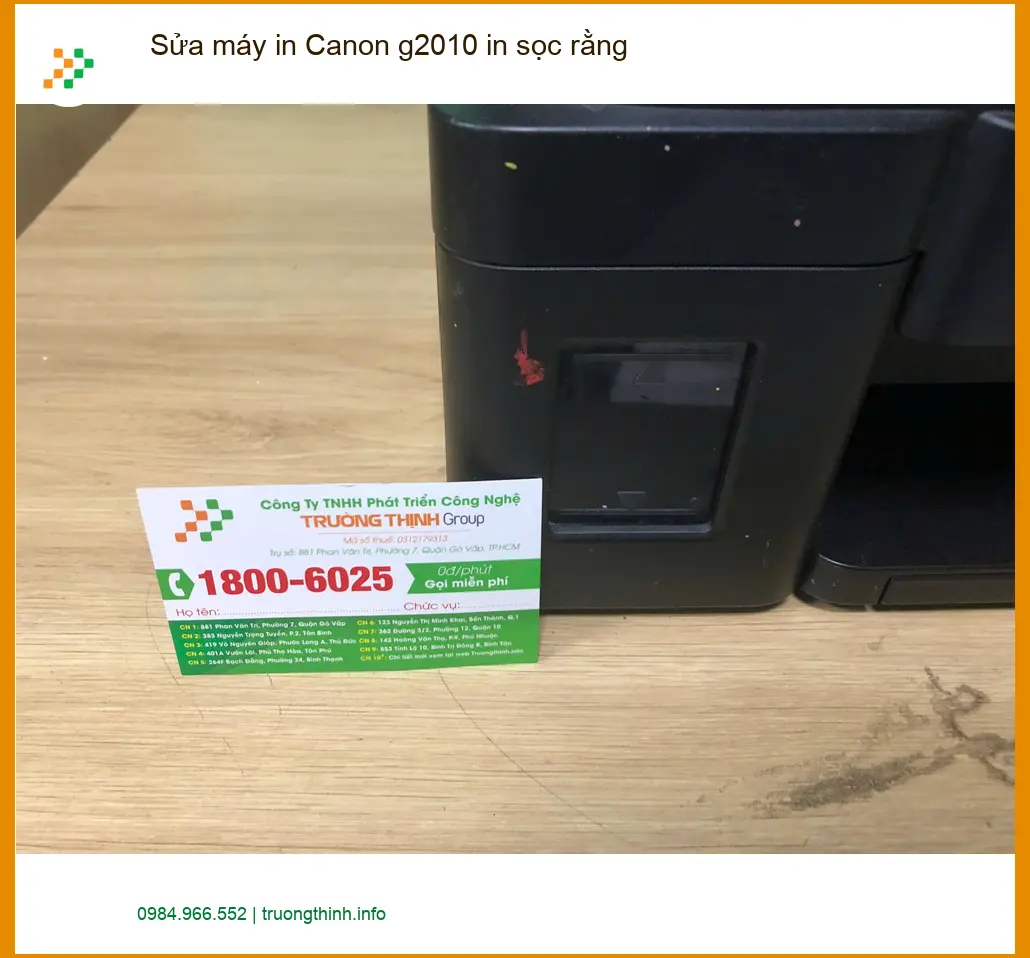 Chị Thanh cần Sửa máy in Canon g2010 in sọc tại Quận Bình Tân gấp ảnh thực tế 2