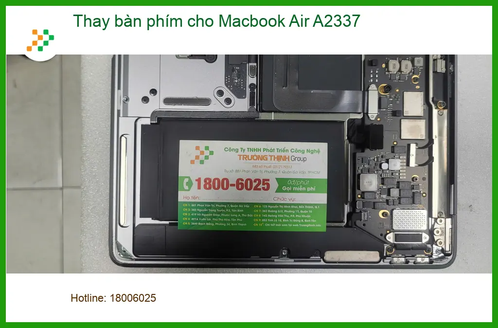Chỗ Anh Khoa sinh viên thay bàn phím Macbook Air A2337 Quận Bình Tân ảnh thực tế 2