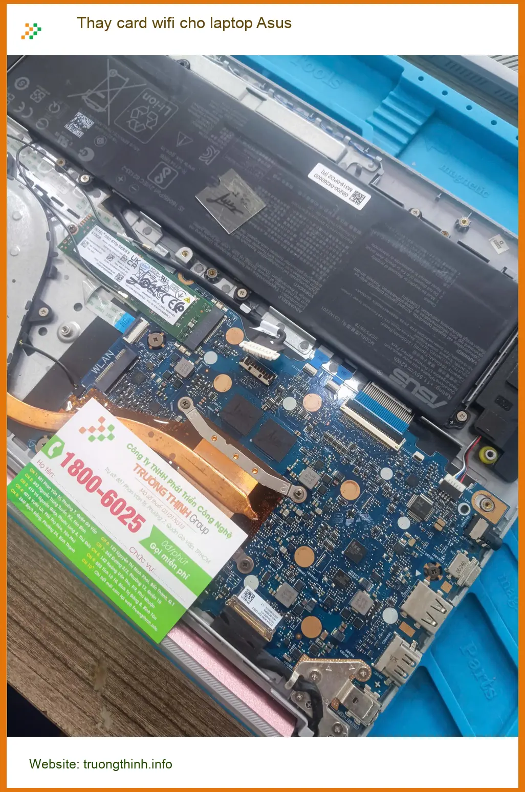 Chị Bích nhà thiết kế đồ họa cần Thay card wifi cho laptop Asus Quận Tân Phú ảnh thực tế 1