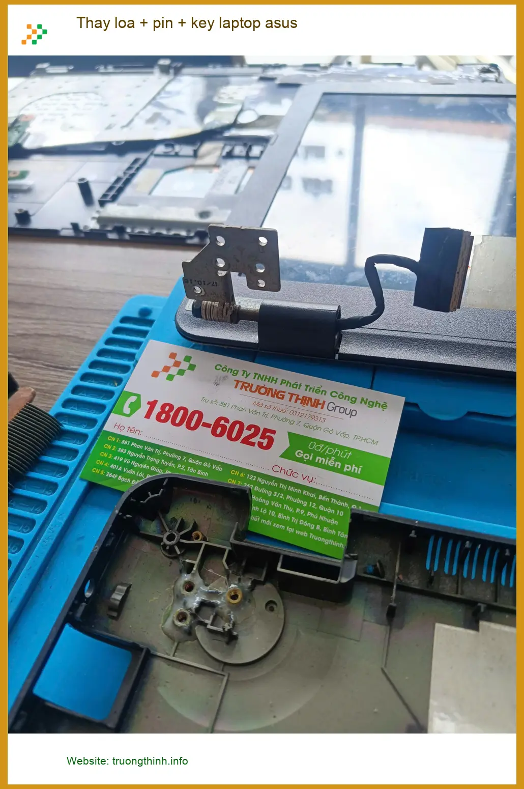 Tiệm thay loa, pin, key laptop Asus Quận Tân Phú - Chú Tấn kiến trúc sư cần gấp